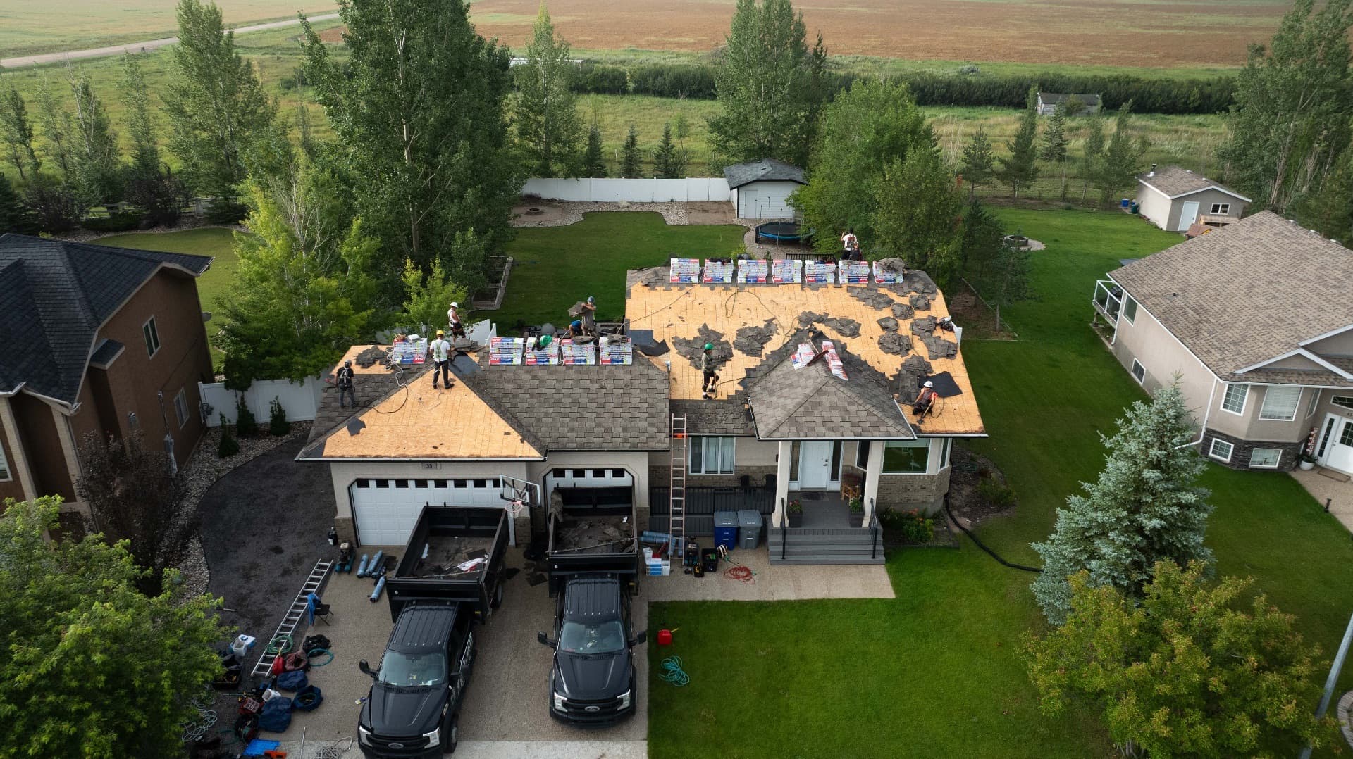 Optimum Roofing team completing a roofing project in Regina, Saskatchewan