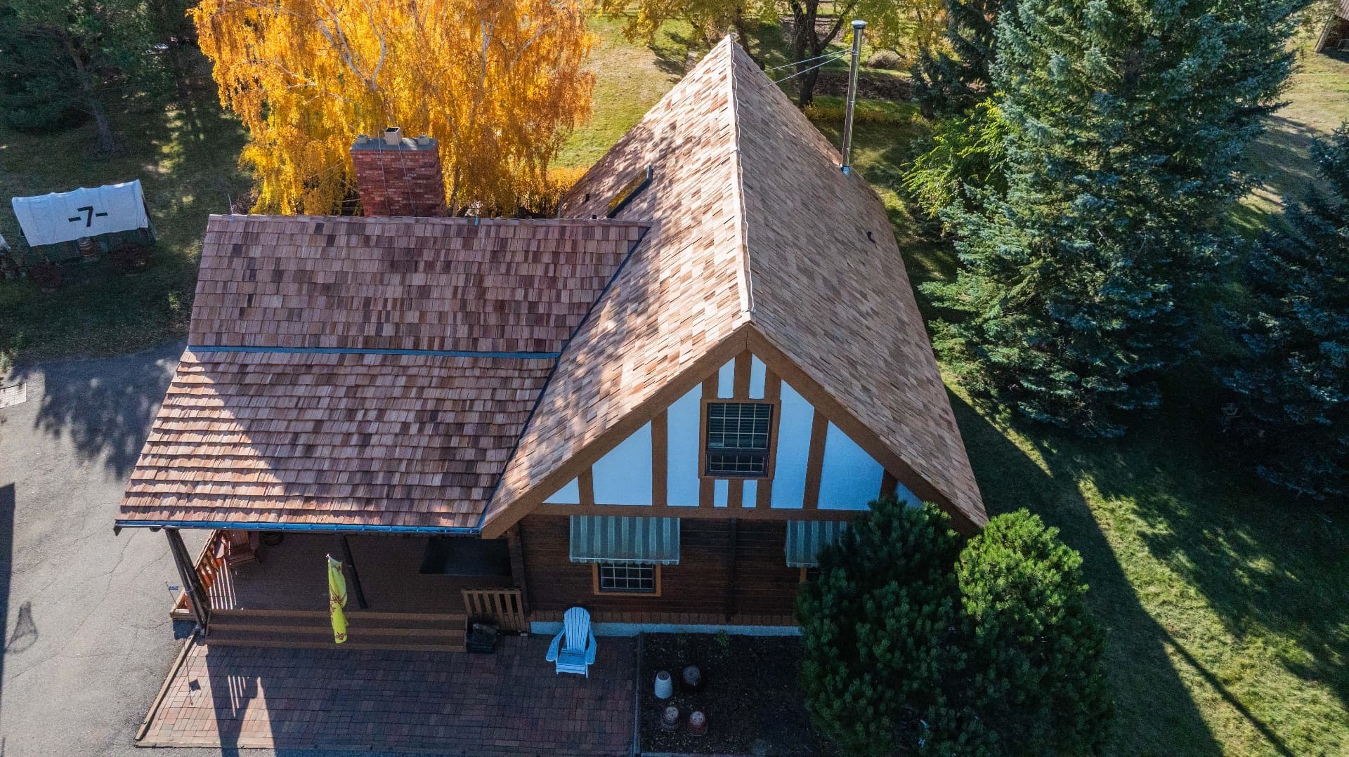 Cedar shake installation in Radville