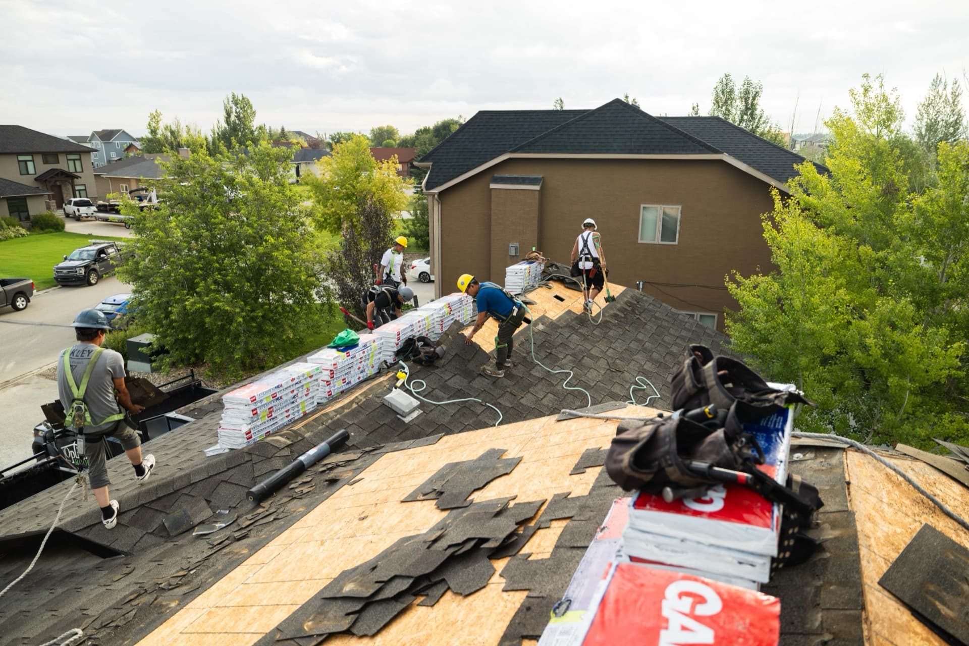 Lumsden reshingle crew in action