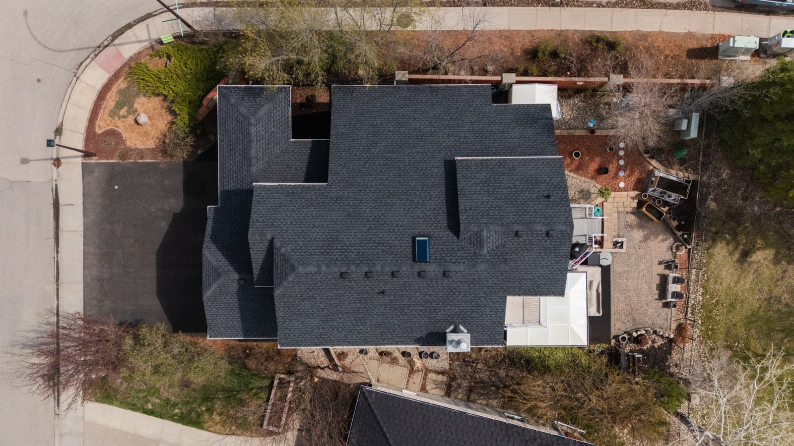 Aerial of finished shingle roof in Regina