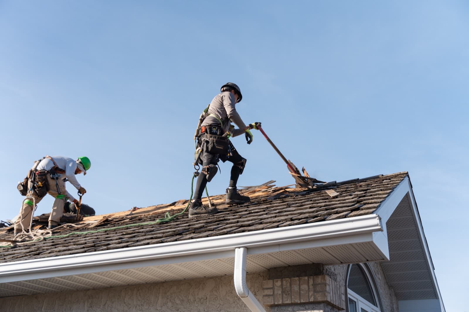Optimum Roofing crew on the job in Regina