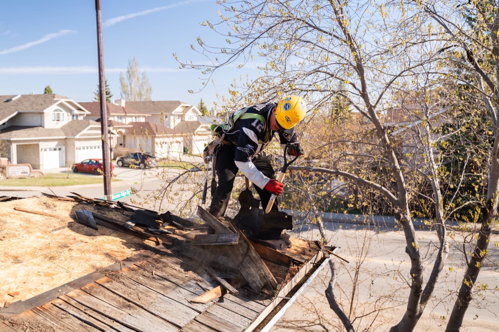 Shingle roof tear-off and installation